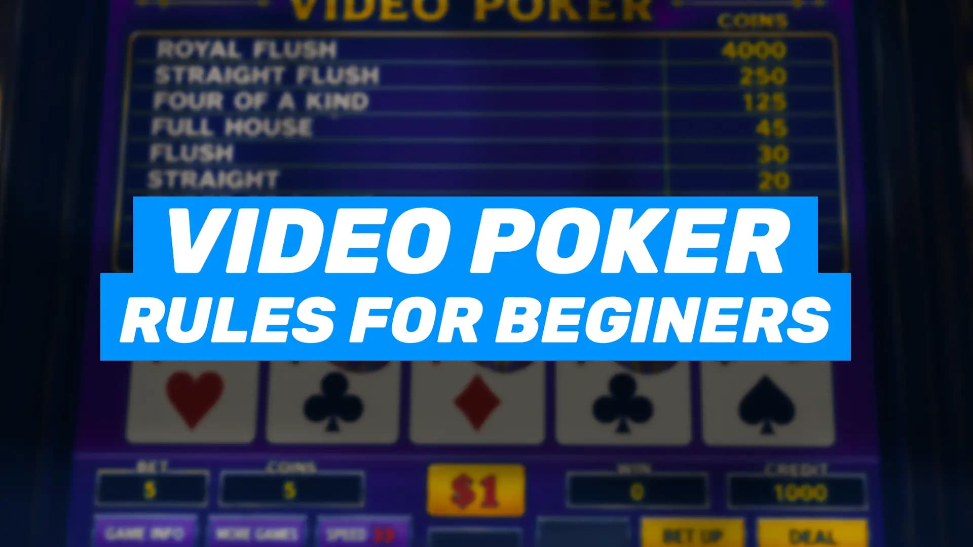 13-Video Poker Rules for Beginners