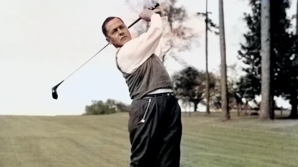 Gulfer taking a shot in gulf position on a field