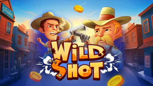 Text reads 'Wild Shot' with game characters surrounding.